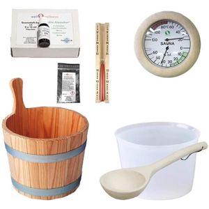 SudoreWell® Kit seau et accessoires pour sauna 1 /Lot de 7 pièces 