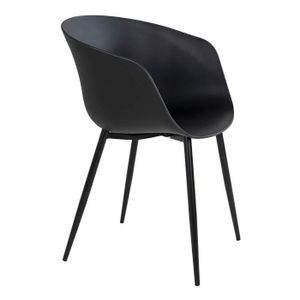 FAUTEUIL JARDIN  Fauteuils de jardin noir RODA - Acier et polypropylène - Durable et résistant - Usage extérieur