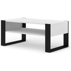 TABLE BASSE Table basse avec étagère Nuka F 110 x 60 cm blanc 
