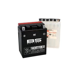 BATTERIE VÉHICULE Batterie moto avec pack acide BS Battery BTX14AH-BS - noir/blanc - TU