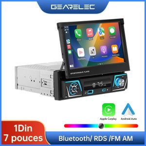 CAMECHO RDS Autoradio Bluetooth Mains Libres, RDS/FM/AM, 1 DIN Poste Radio  Voiture, Bouton Lumineux 7 Couleurs, 60W X 4 Supporte 2USB/TF/AUX/Charge