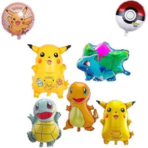 5pcs Mix Decoration De Fete D Anniversaire Pokemon Go Pikachu Ballons Imprimes Tasse Garniture De Gateau Banniere Drapeau En Cdiscount Maison