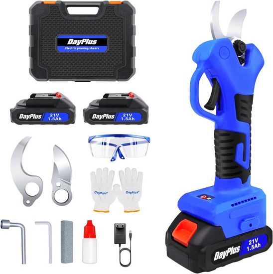 Sécateur Électrique Sans Fil Brushless 1000W - 50mm Avec 2 Batteries 7500mAh Et LCD