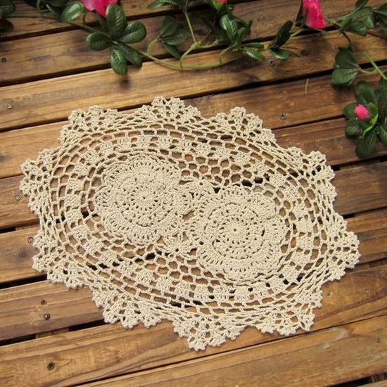 Napperons en Dentelle de Coton Sousverres Crochet Napperon Rond en