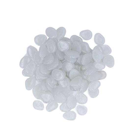 Lot de 200 pierres phosphorescentes pour décoration de jardin, décoration extérieure pour terrasse, galets pour plantes/cour/jardin/aquarium/piscine, bleu