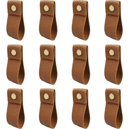 Poignées De Tiroir En Cuir - 2 Pièces Avec Vis De Montage