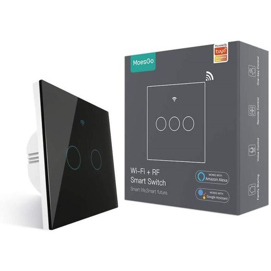 Interrupteur Intelligent WiFi Sans Fil Neutre - Commande Par App Et Alexa - Rétroéclairage Doux - Pour Maison Connectée