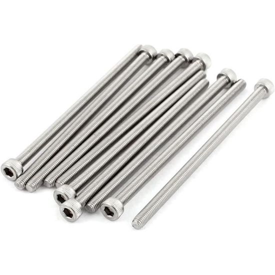 Vis à Tête Cylindrique Hexagonale M10x40mm - Acier Inoxydable 304 - Lot De 2 Pièces