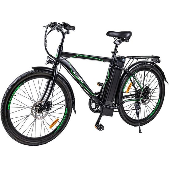 Vélo électrique MYATU 5656 - Pneus 26" - Moteur 250W - Batterie 36V 12.5 Ah - Noir