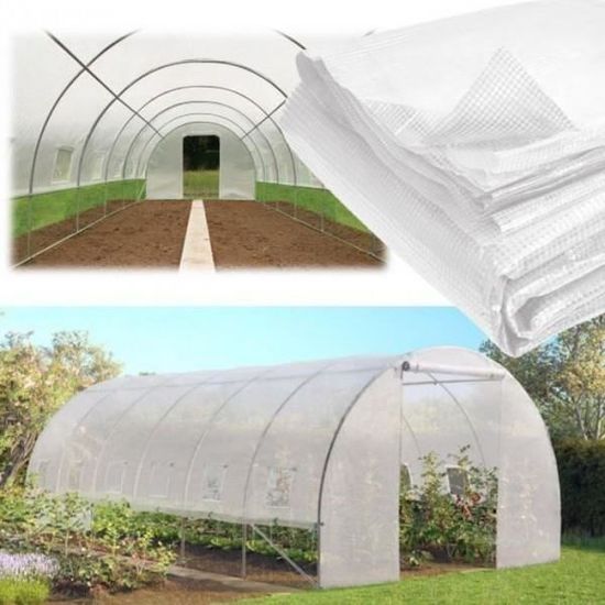 Probache B/âche de Rechange 140gr//m/² pour Serre Tunnel 18 m/² Transparente