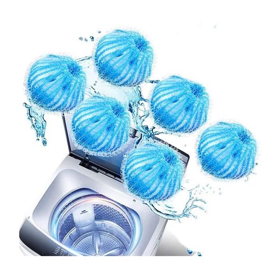 6 PièCes Boule Anti Poils Machine A Laver Attrape Poils Animaux Animaux Nettoyage Outil,pour