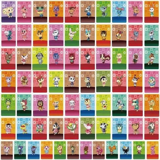 Carte Amiibo Animal Crossing,72 Pcs Mini Jeu Cartes de Villageois de  Caractères Rares pour Animal Crossing New Horizons, - Cdiscount