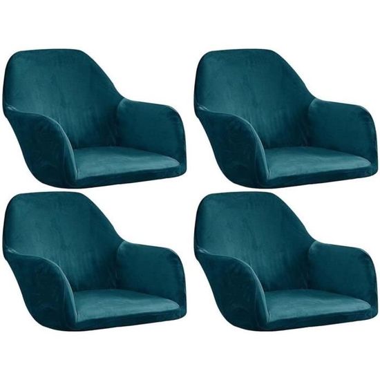 Housse De Chaise Avec Accoudoirs - Lot De 4, Polyester élastique - Anti-dérapant, Lavable Machine - Pour Salle à Manger, Bureau, événement - 7