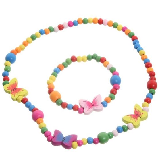 Grand Collier Sautoir En Bois Multicolore - Style Bohème Ibiza, Occasion En Parfait état, Sans Marque