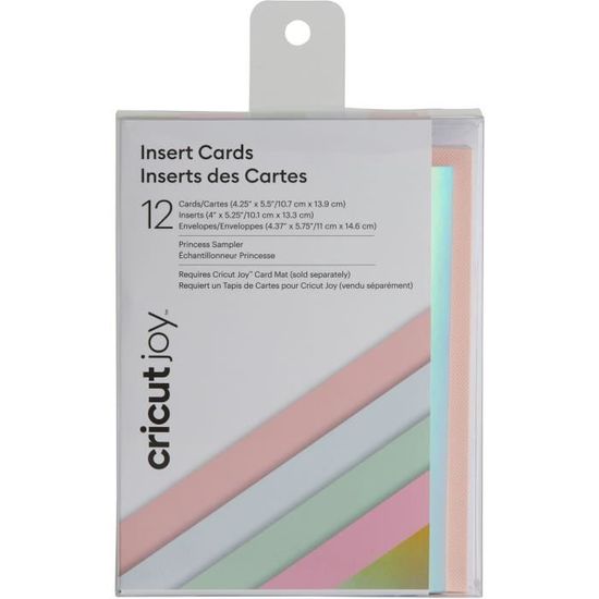 Set de cartes avec enveloppes Pastel - Cricut - 12 cartes A2 et inserts holographique argenté