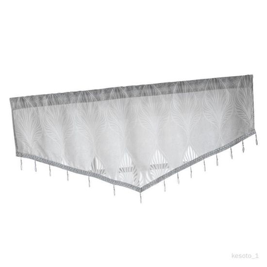 Rideaux De Cuisine JC Penney Country Kitchen - Tissu Coton Blanc Crème Avec Finition Mauve, 68x30 Pouces, Prêts à Poser
