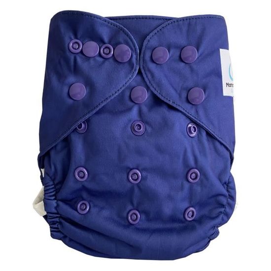 Couche Lavable tout en deux TE2 double goussets MAMAN ET BB NATURE Bleu Taille Unique