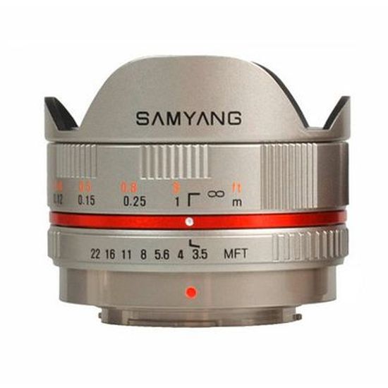Objectif Samyang 7,5mm f/3.5 pour capteur micro 4/3 - Oeil-de-poisson - SILVER