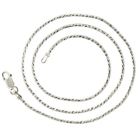 CHAÎNE DE COU EN ARGENT MAILLE SERPENT - 48 CM - UNISEXE - NEUVE SANS BOÎTE
