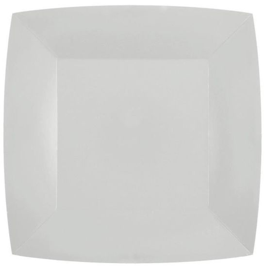 2 Lot de 10 Assiettes carrées en carton blanc de 290grs/m2 en 18cm REF/7407