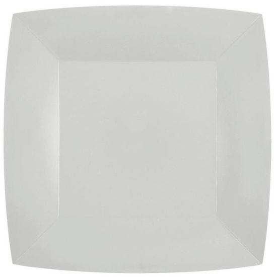 25 Assiettes Carrées En Carton Bio - 20 Cm, Blanc, Marque Bestgreen