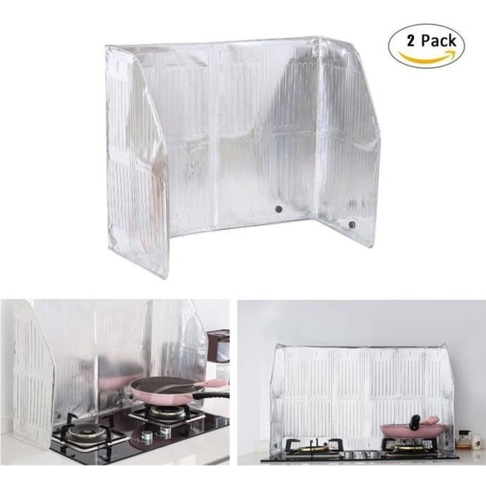 2 Pcs Plaque Anti-projections en aluminium contre les éclaboussures de Cuisson 120 x 50CM