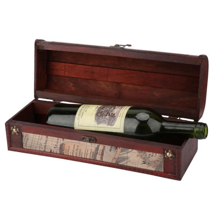 Coffret vin Vintage en bois vin rouge Champagne boîte de rangement de vin rouge bouteille unique emballage boîte