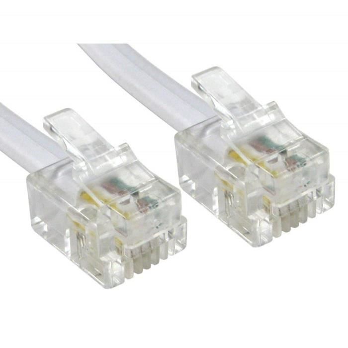Alida Systems Câble ADSL 15m - Supérieure Qualité - Broches de Contact Plaqué Or - Internet Haute Vitesse à Large Bande - Routeur