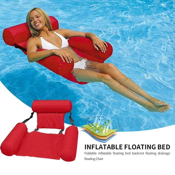 Fauteuil De Piscine Gonflable Adulte Glossy Fauteuil Gonflable Piscine Flottant Hamac-ROUGE