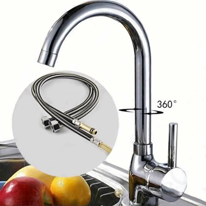 Mitigeur cuisine chrome GD-8371 Robinet de cuisine eau chaude et froide