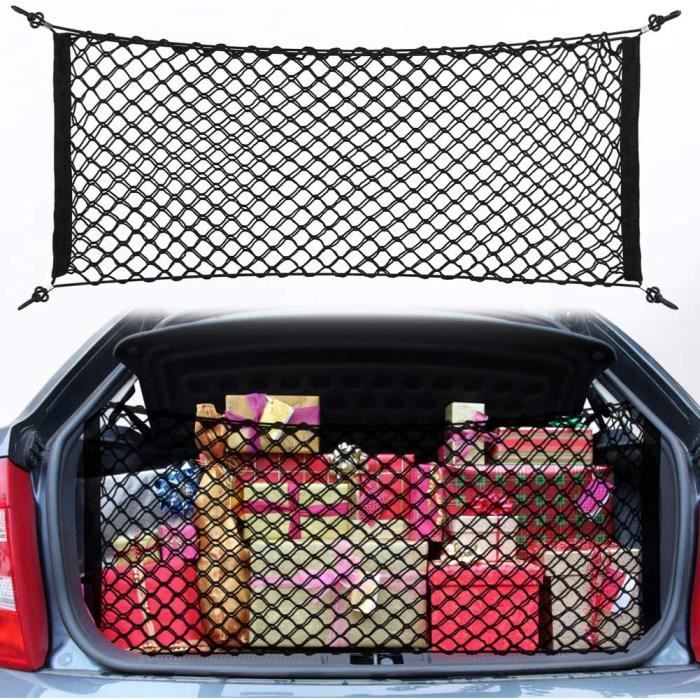 Arrimage et rangement pour auto Haofy 100x40cm Nylon Plastique Noir Sac De Rangement De Voiture Camion Arrière Cargo Net 26225