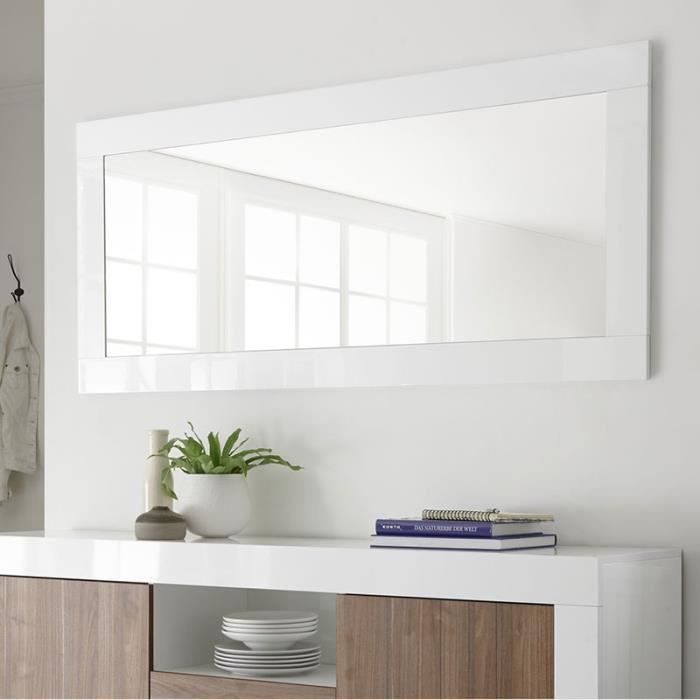 Grand miroir mural blanc laqué URBAN Blanc L 170 x P 5 x H 52 cm