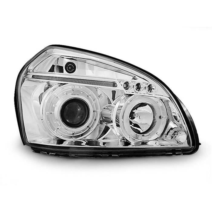 Paire de feux phares Hyundai Tucson 04-10 angel eyes chrome