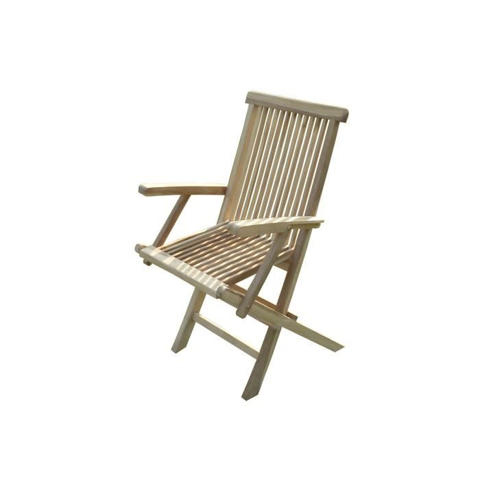 JALANG Lot de 2 fauteuils pliants en Teck