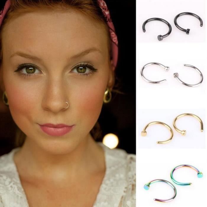 Piercings - Faux Anneaux - Nez/Oreille - Lot de 4