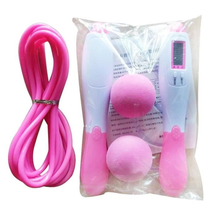 Accessoires Fitness - Musculation,Comptage électronique sans fil corde à sauter double usage calories PVC portant un - Type Pink