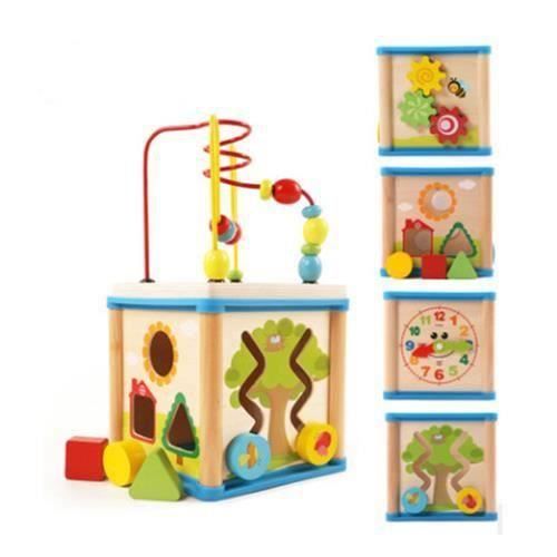 Activité Cube d'Éveil Motricité Découvertes Jouet de Bébé , Jeu d'éveil premier âge,Enfant Éducatif Cadeaux d'anniversaire Fes100512