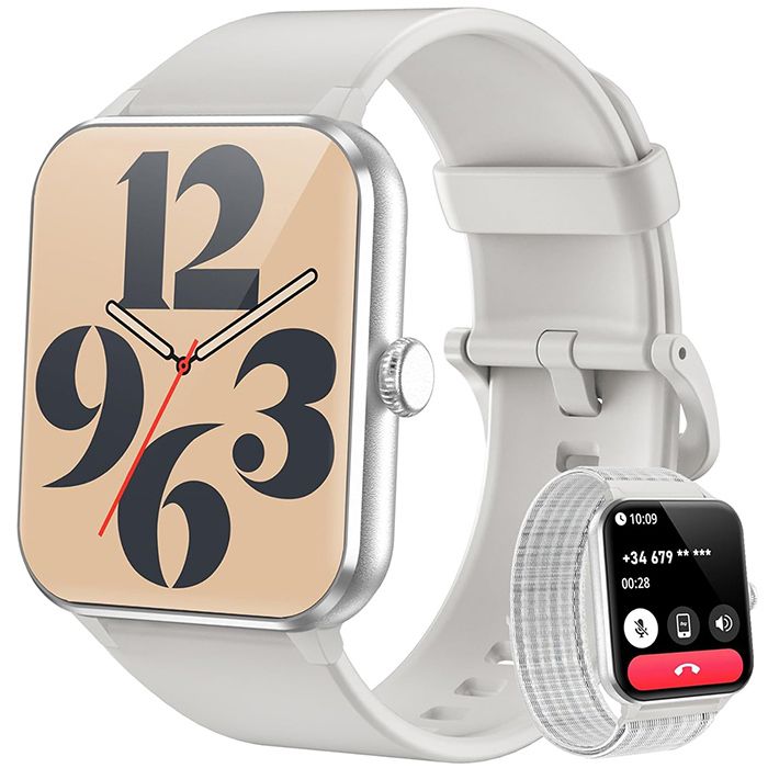 Montre Connectée Femme Homme Blackview R5 Smartwatch Podometre Cardio pour iOS Android Calories Chronomètre Fitness Tracker - Orange