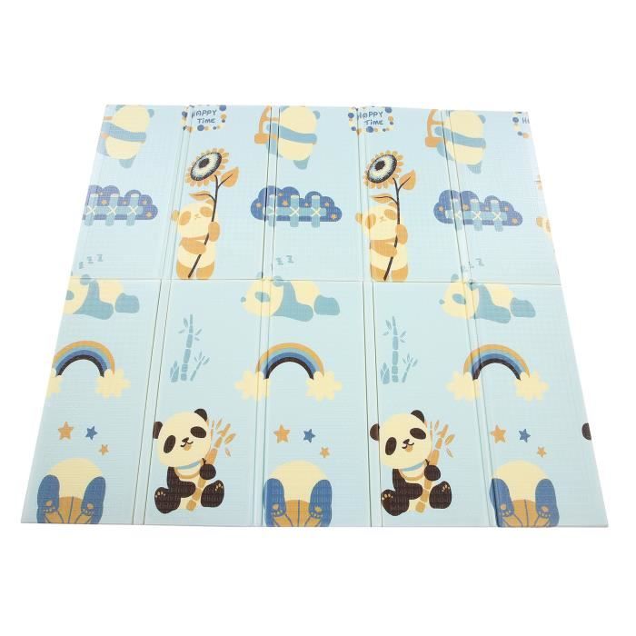 Tapis de Jeu pour Bébé, Tapis d'eveil Pliable Imperméable Non Toxique pour Enfant, 200x180x1.5 cm Tapis avec l'Image des Pandas