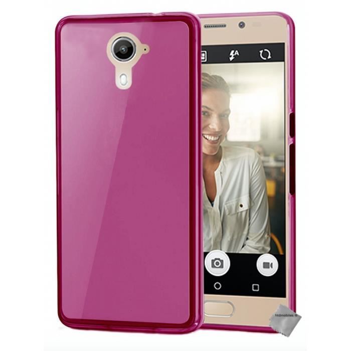 Coque silicone gel fine pour Wiko U Feel Prime + verre trempe - ROSE