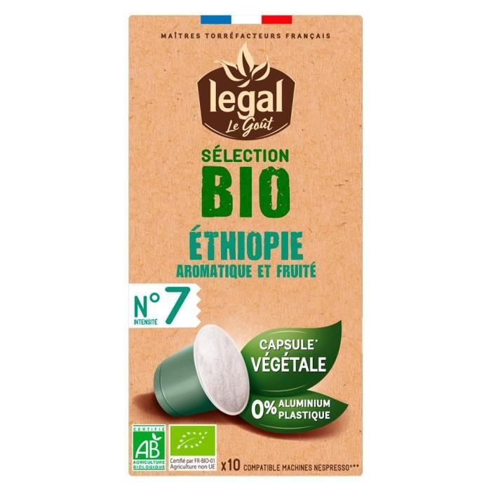 LEGAL Cafés Selection Bio Ethiopie - 10 Capsules