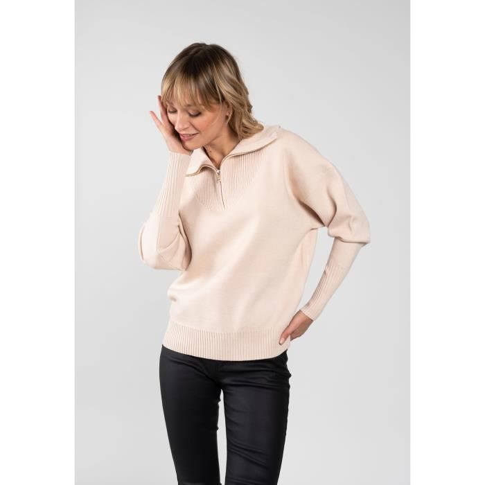 Pull femme Deeluxe ingride m+ - doré/beige - L