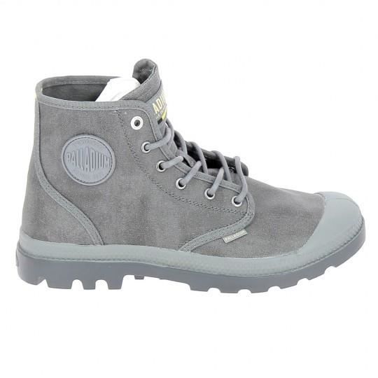 Basket Toile Toile Toile Toile PALLADIUM Pampa Hi Wax U Gris Metal Toile