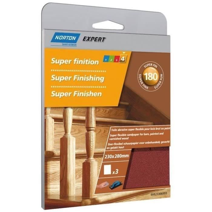 Abrasif superflexible grain 180 lot de 3