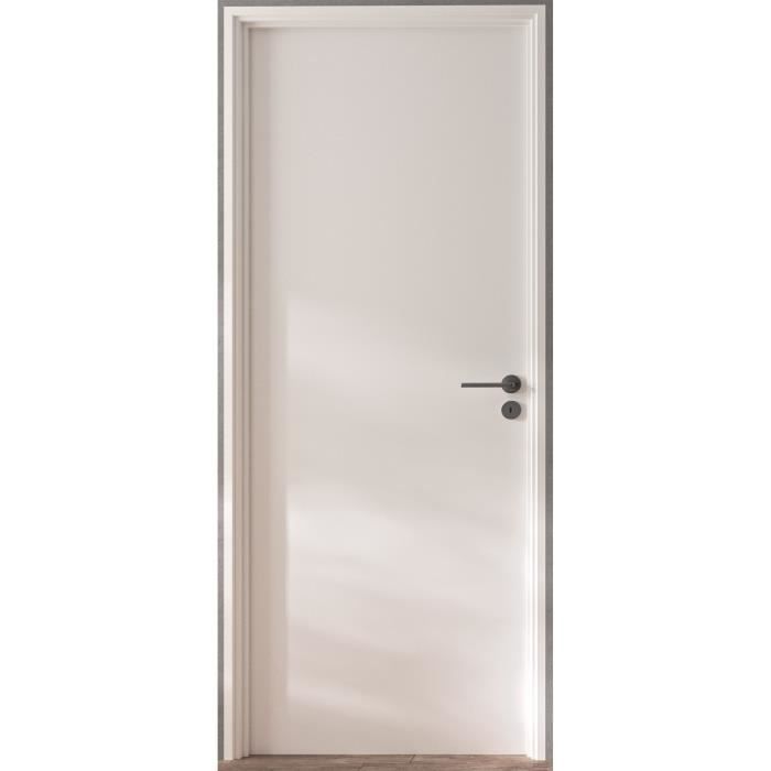 OPTIMUM Bloc Porte ajustable DÉCOR BLANC - poussant Gauche/poignée à droite