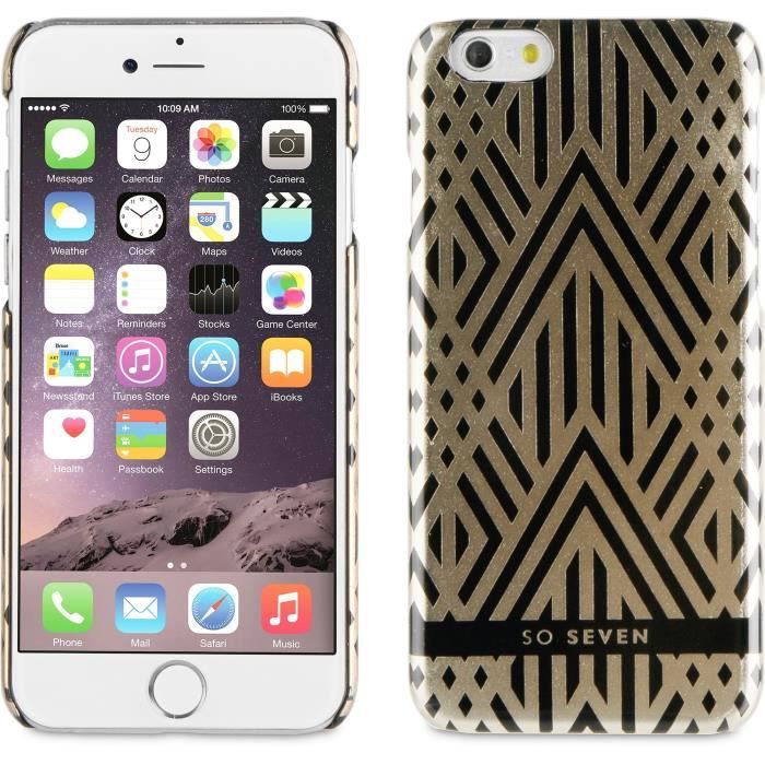SO SEVEN Bundle Midnight ARTDECO Coque + Pochette OR IPHONE 6/6S