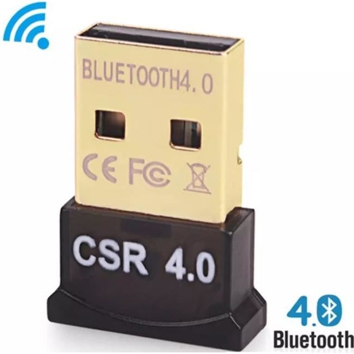 Clé USB Dongle Bluetooth V 4.0 Adaptateur pour PC MAC Windows - noir - Straße Tech ®