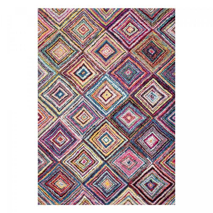 Tapis colore CARRE BOUTIK multicouleur 60x120, par Unamourdetapis, Tapis moderne 60 x 120 cm Multicolore