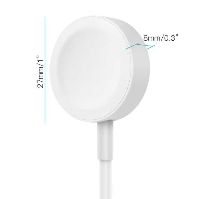VSHOP® Compatible pour Apple Watch Chargeur câble, câble de charge rapide sans fil magnétique avec iWatch USB de 3,3 pieds - 1