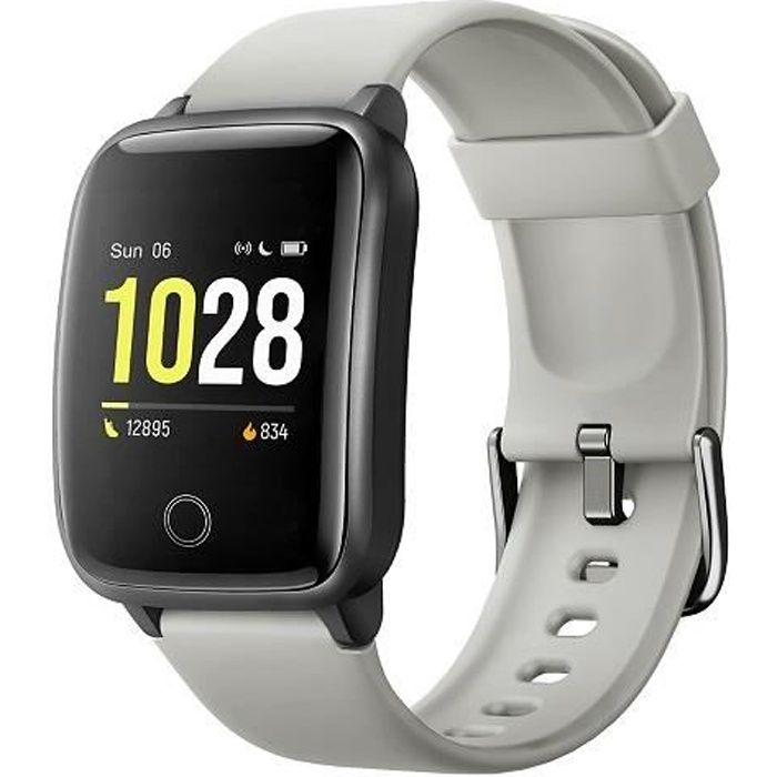 Willful Montre Connectée Homme Femme Smartwatch Cardiofrequencemètre GPS Partagé 9 Modes Sport pour iOS Android - Gris